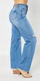 Pants - Judy Blue High Waist Tummy Control Knee Destroy Straight, Also Plus Size