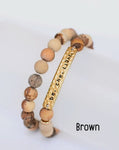 Jewelry - Be The Light Stone Stretch Bracelet Christian Faith Jewelry, Brown Or Natural