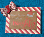 DIY Home Decor - “Dear Santa Define Naughty” Upcycled Decoupage Wall Art or Shelf Sitter