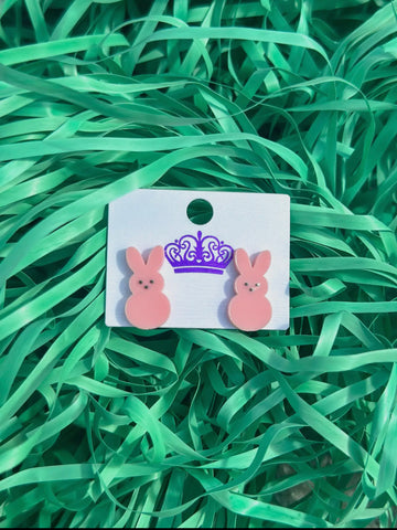 Jewelry - Pink Bunny Ears Studs