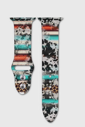 Accessories/Gifts - Silicone Apple Watch Band, Western/ Leopard