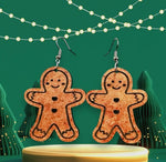 Jewelry - Gingerbread Man Wood Earrings