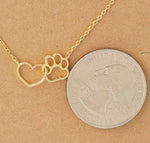Jewelry - Dog Paw Heart Cut Out Pendant Necklace