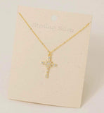 Jewelry - Sterling Silver Studded Cross Pendant Necklace