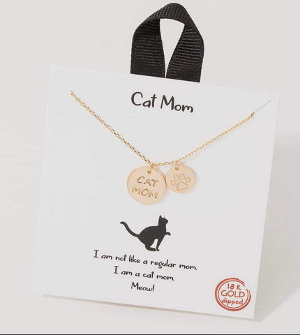 Jewelry - Cat Mom Coin Charm Necklace