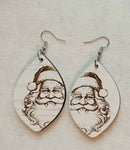 Jewelry - Wood Christmas Earrings, Santa or Snowman