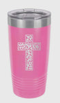 Accessories/Gifts - Leopard Cross Pink 20oz Insulated Tumbler Cup