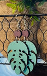 Jewelry -  Wood Palms Earrings, Turquoise