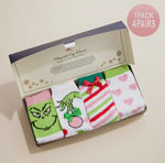 Accessories/Gifts - Grinch Christmas Gift Socks Set, 4 Pairs