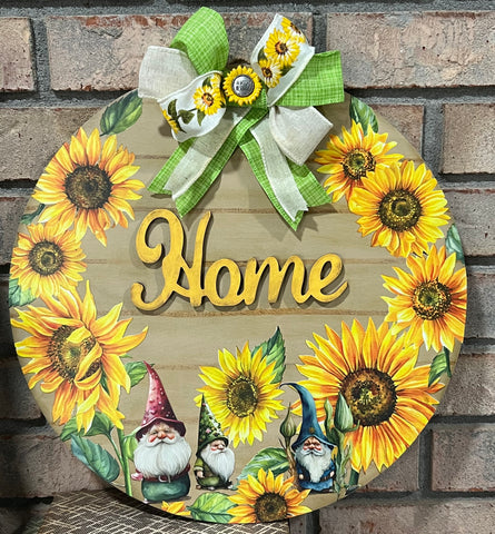 DIY Home Decor - Gnome “Home” Door Hanger/Wall Art, 14” Round