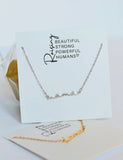 Jewelry - Mama Necklace Mom Cursive Word Gift Raising Strong Humans, Gold Or Silver