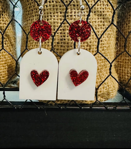 Jewelry - Red Heart Drops Earrings