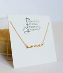 Jewelry - Mama Necklace Mom Cursive Word Gift Raising Strong Humans, Gold Or Silver