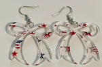 Jewelry - Patriotic Clear Acrylic Bow Earrings