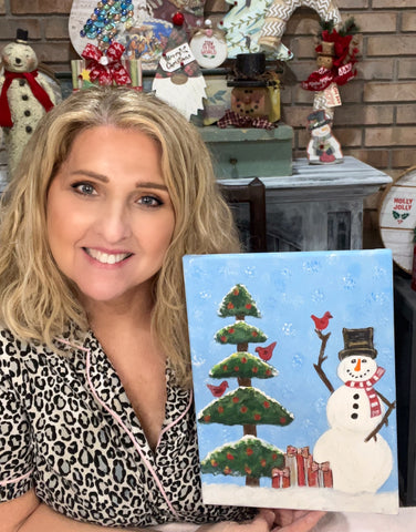 DIY Home Decor - Snowman Canvas Art