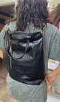 Accessories/Gifts - Softest Vegan Leather Backpack Convertible Crossbody Bag, Brown or Stone Grey