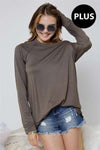 Blouse - Solid Knit Tunic Top, Coco, Plus Size