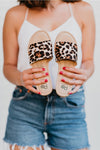 Shoes - Catwalk Leopard Print Flat Sandals