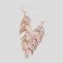 Jewelry - Stone Cluster Leaf Dangle Earrings, Rose Gold