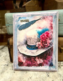 DIY Home Decor - Cowgirl Floral Hat Tin Wall Art, 10X14”