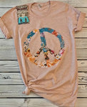 T-shirt - Pre-Order, Floral Peace - Sunset, Also Plus Size