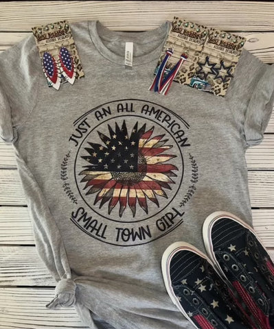 T-shirt - Pre-order, All American Small Town Girl, Athletic Grey Tee, Also Plus Size
