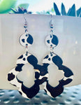 Jewelry - Brown Cow Print Moroccan Wood Earrings