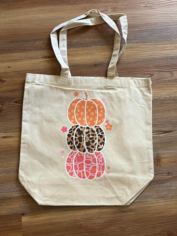 Accessories/Gifts - Printed Pumpkin Stack Canvas Tote