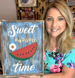 DIY Home Decor - Sweet Summer Time Frame Wall Art with Watermelon Design, 12X16”