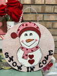 DIY Home Decor - Snow In Love Wood Round Door Hanger