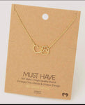 Jewelry - Dog Paw Heart Cut Out Pendant Necklace