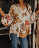 Blouse - Rococo Floral Bubble Sleeve Top, Also Plus Size