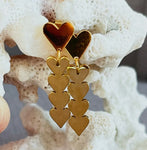 Jewelry - Drop Heart Studs In Gold