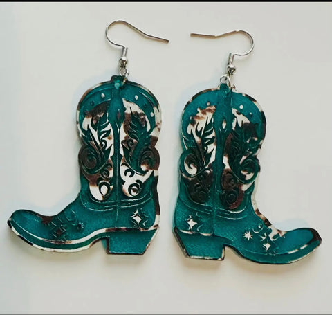 Jewelry - Cow Print Cowgirl Boots