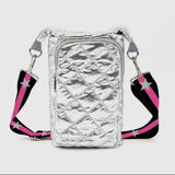 Accessories/Gifts - Silver Water Bottle Bag Crossbody Hydro Puffer Tote