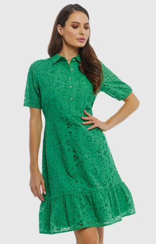 Dresses- Green Button Down Dress