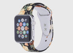 Accessories/Gifts - Silicone Apple Watch Band, Black Rose Bloom