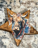 DIY Home Decor - Patriotic Highland Cow on a Star Shaped Dough Bowl