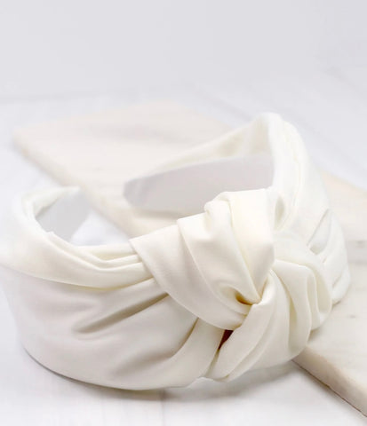 Gifts and Accessories - Satin Knot Headband, White