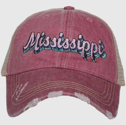 Accessories/Gifts - Mississippi Layered Trucker Hat, Mauve