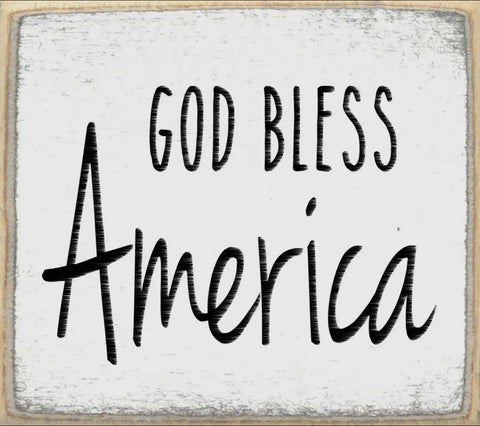 Accessories/Gifts - God Bless America Wooden Block Sign