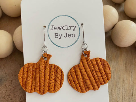 Jewelry - Small Pumpkin Earrings: Orange Palm