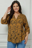 Blouse - Roll-Tab Mandarin Collar Blouse, Plus Size