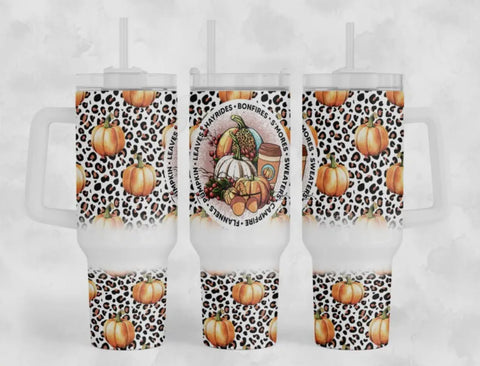 Accessories/Gifts - Leopard Pumpkin 40oz Tumbler With Handle