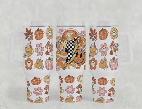 Accessories/Gifts - Retro Vibes Thanksgiving 40oz Tumbler With Handle