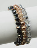 Jewelry - Multi Color Glass Bead Stretch Bracelet Set, 2 Different Sets Of Color Choices