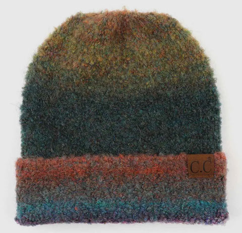 Accessories/Gifts - Multi Color Slouchy Mohair Beanie, Forest Mix