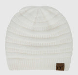 Accessories/Gifts - Emma Fuzzy Lined Mixed Soft Yarn Beanie, Black, Brown, Or White