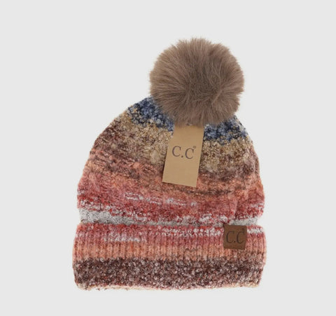 Accessories/Gifts - Luna Space Dye Pom Beanie, Taupe