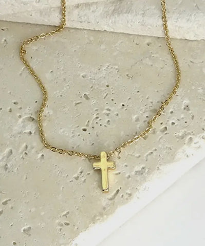 Jewelry - Classic Mini Cross Necklace, Gold Or Silver